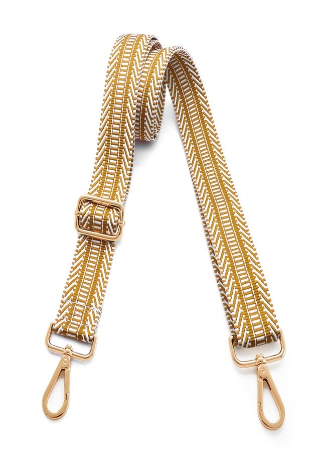 Kolti Purse Strap Replacement Crossbody Handbag Stripe Wide Adjustable, Gold Buckle-424, 1.5 Inches Wide X 30” To 62” Long - Image 1