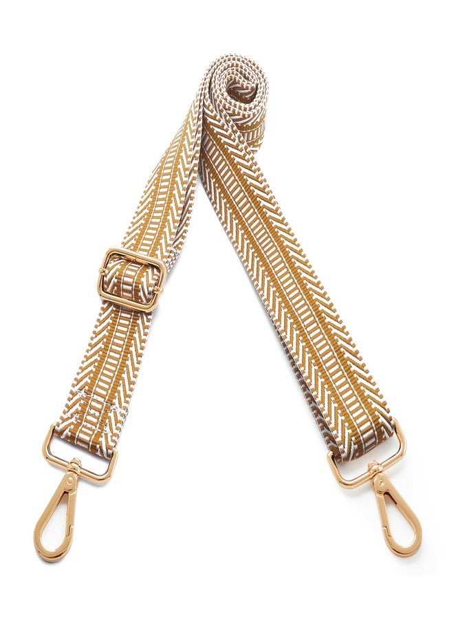 Kolti Purse Strap Replacement Crossbody Handbag Stripe Wide Adjustable, Gold Buckle-424, 1.5 Inches Wide X 30” To 62” Long - Image 3