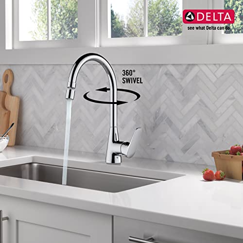 Delta Faucet Deck Mount Kitchen Faucet Mixer I Ixa Jive Single Handle Multi-Function Kitchen Sink Tap I 360° Swivel Spout I 10 Year Warranty I Durable Kitchen Tap I Chrome - 44001-SQ - Image 4