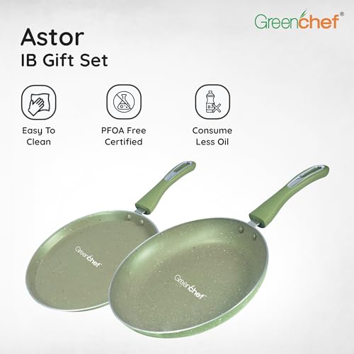 Greenchef N/S 3PCs IB Gift Set - Astor (Soft Touch) (250IB Tawa+240IB Fry pan +240IB Kadai with GL) - Image 5