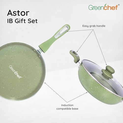 Greenchef N/S 3PCs IB Gift Set - Astor (Soft Touch) (250IB Tawa+240IB Fry pan +240IB Kadai with GL) - Image 4