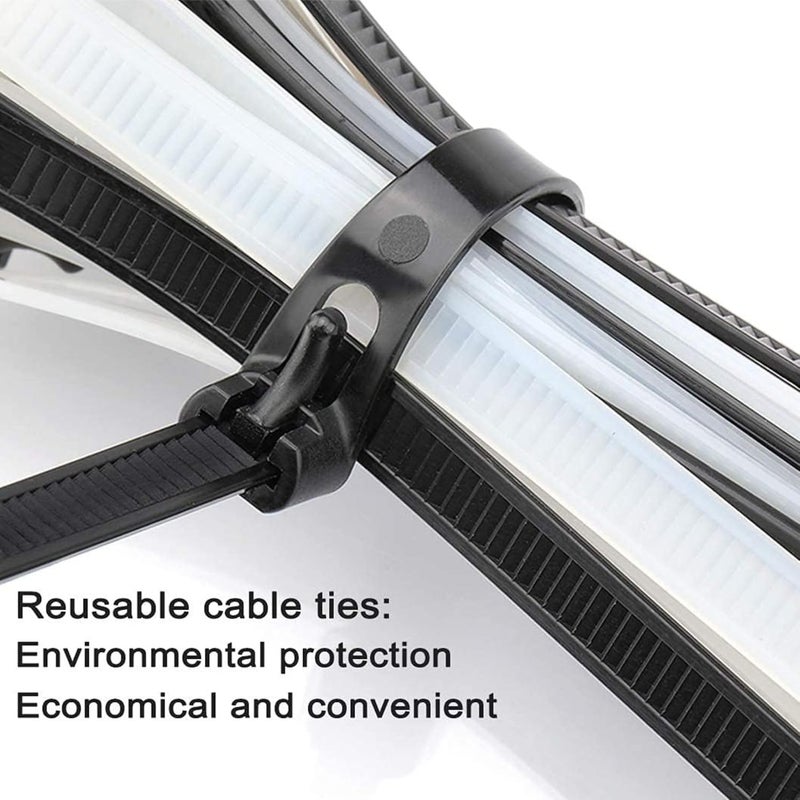 Hian 8 Inch Releasable Zip Ties Reusable Nylon Cable Ties For Wire Organizers Home Improvement Office Outdoor DIY Projects Gardening Strong Adjustable MultiUse Cable Fasteners Pack of 100 - Image 4