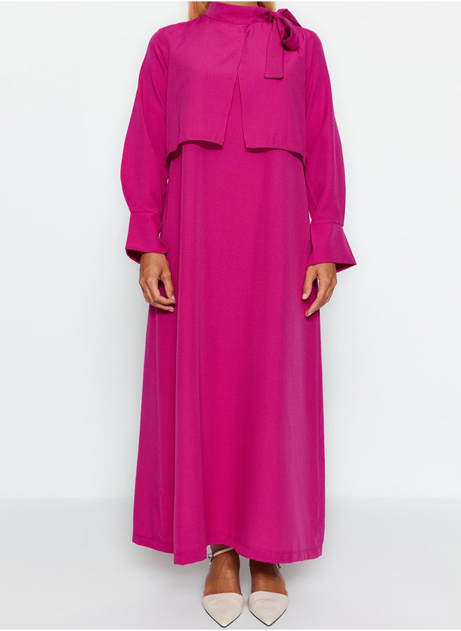 trendyol Pink Collar Tie Detailed Woven Dress TCTSS23EB00283  - Image 4