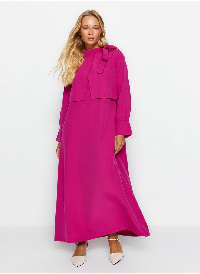 trendyol Pink Collar Tie Detailed Woven Dress TCTSS23EB00283  - Image 2