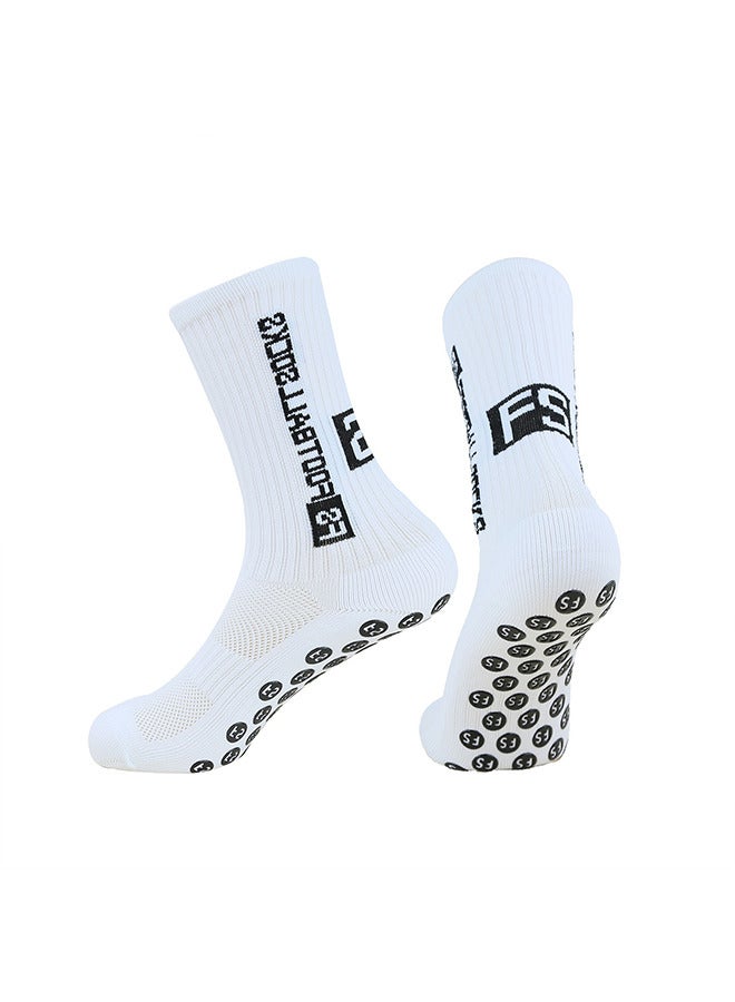 3 Pair Sports Non-Slip Mid-Tube Running Socks White  - Image 2