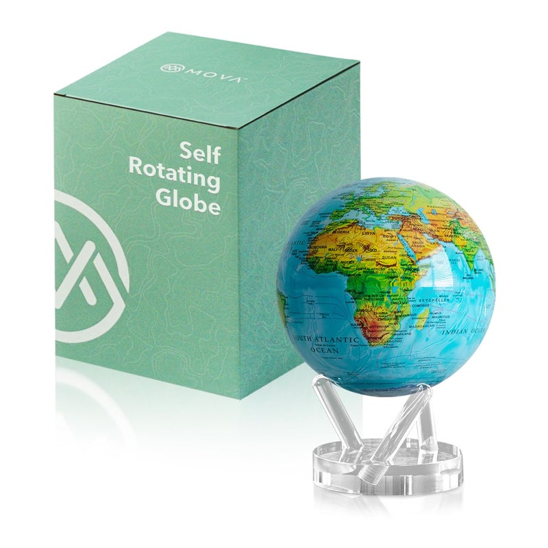 MOVA Globe  Ocean Blue Relief Signature 6  SolarPowered Rotating World Globe with Terrain Detail  No Batteries or Cords  Elegant Desk Dcor or Educational Gift - Image 2