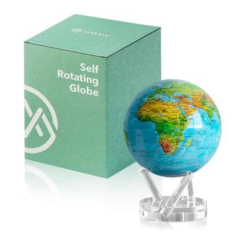MOVA Globe  Ocean Blue Relief Signature 6  SolarPowered Rotating World Globe with Terrain Detail  No Batteries or Cords  Elegant Desk Dcor or Educational Gift - Image 1