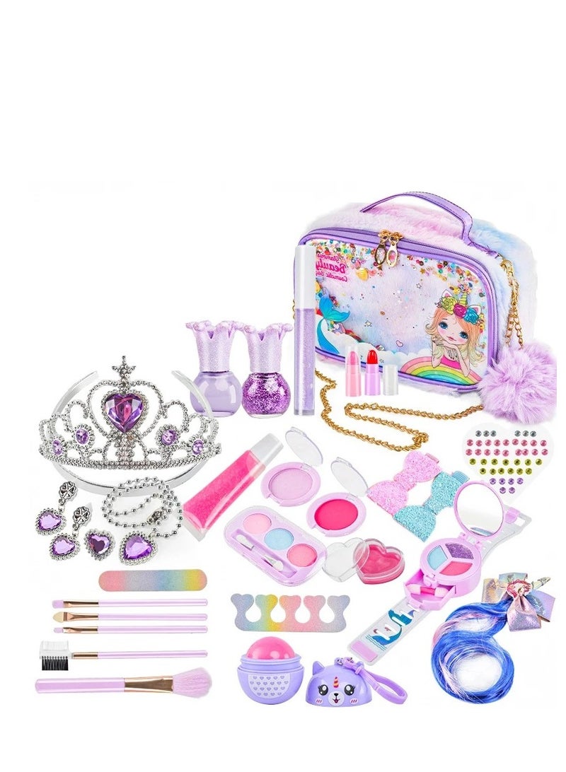 YZMA GLOBAL Kids Makeup Kit for Girls, Unicorn Makeup Set, Real Washable Make up Kit for Little Girl Princess Toddler Makeup for Kid Birthday Gifts Unicorn Toys for Girls - Image 1