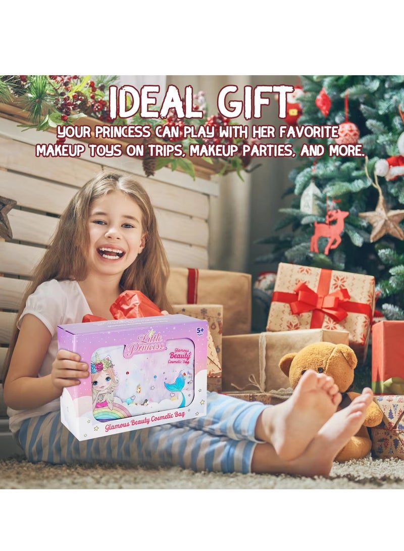 YZMA GLOBAL Kids Makeup Kit for Girls, Unicorn Makeup Set, Real Washable Make up Kit for Little Girl Princess Toddler Makeup for Kid Birthday Gifts Unicorn Toys for Girls - Image 3