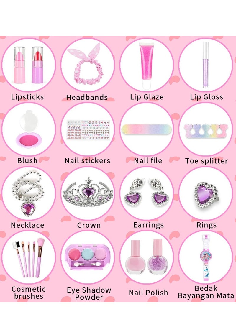 YZMA GLOBAL Kids Makeup Kit for Girls, Unicorn Makeup Set, Real Washable Make up Kit for Little Girl Princess Toddler Makeup for Kid Birthday Gifts Unicorn Toys for Girls - Image 2