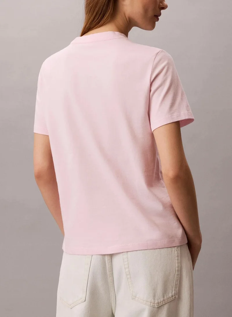Calvin Klein Cradle Pink Classic NYC Logo T-Shirt for Women | Best Price UAE