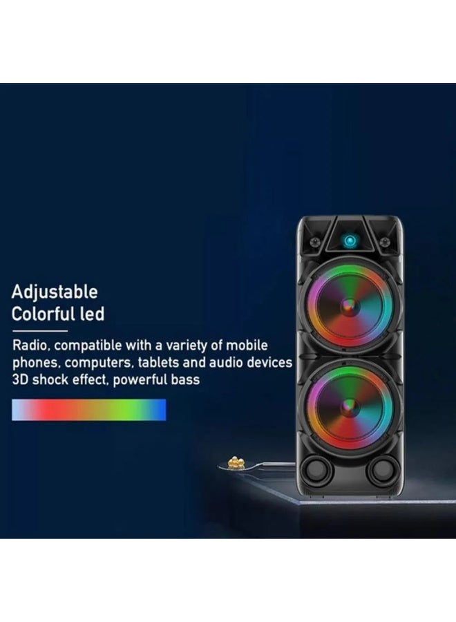 مايكروبلس مكبر صوت بلوتوث مع بطارية قابلة لإعادة الشحن وإضاءة RGB، يدعم TWS وFm وUSB، مع ميكروفون وجهاز تحكم عن بعد 40 واط Ps-4840 - Image 5