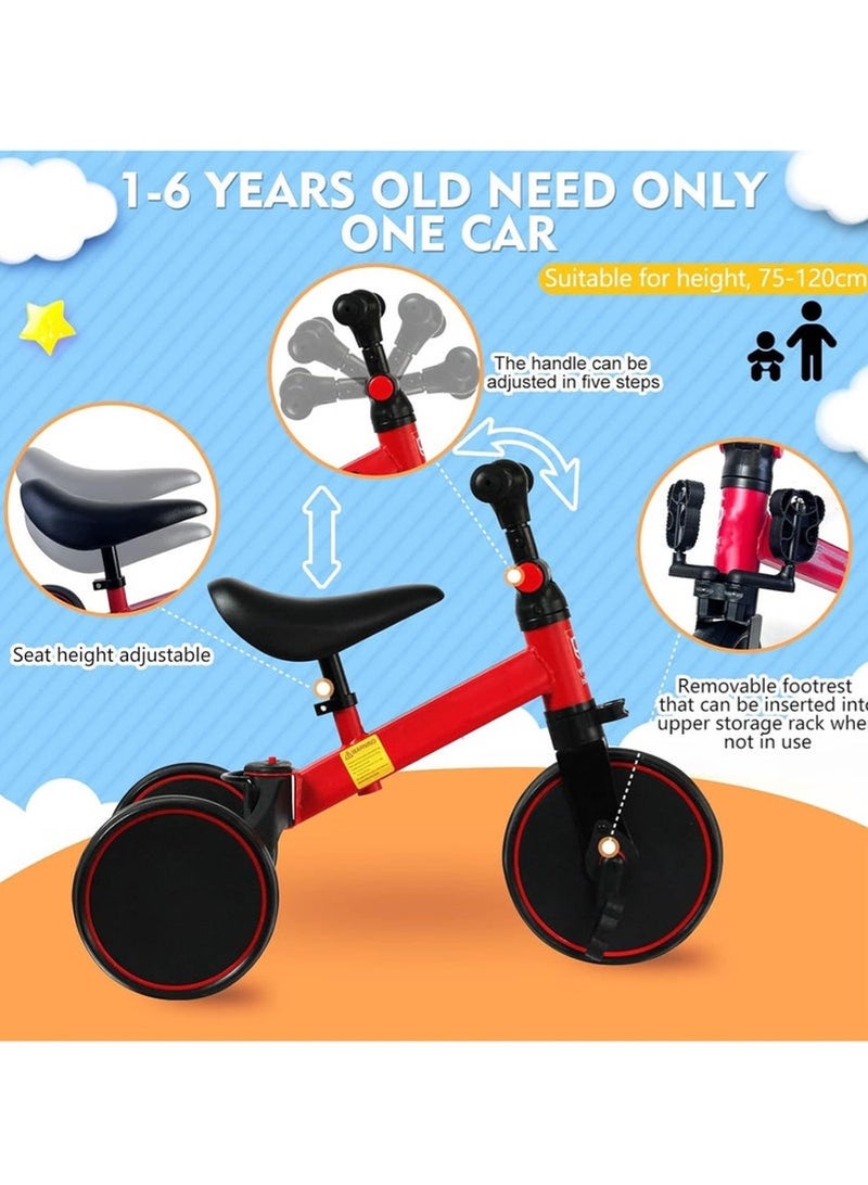 Children's bicycle, 4-in-1 versatile children's bike, adjustable seat, suitable for boys and girls aged 1.5 to 5 years, ideal for indoor and outdoor use. - Image 2