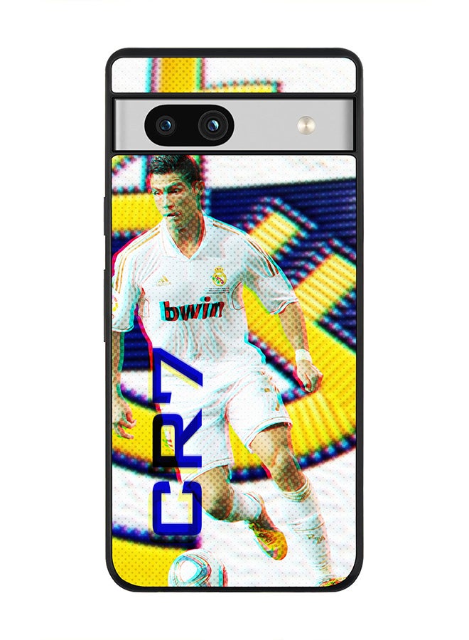 Stylizedd Rugged Black edge case for Google Pixel 7a 5G Slim fit Soft Case Flexible Rubber Edges Anti Drop TPU Gel Thin Cover -  CR7 Real Madrid - Image 1