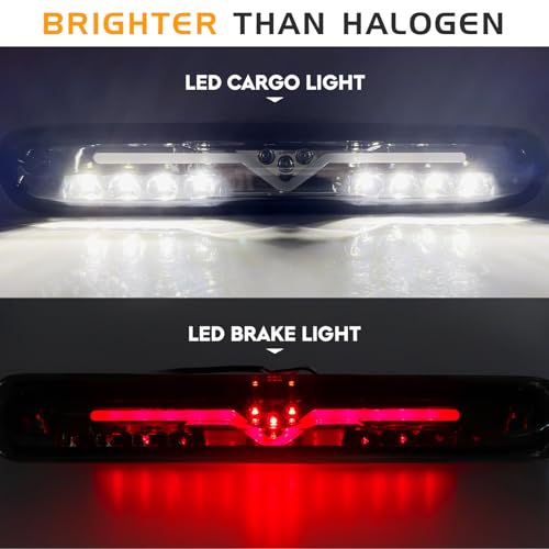 Bomusou LED Tail Light Assembly + 3rd Brake Light Fit for Chevy Silverado 1500 2500 HD 3500 HD 2007-2014, for GMC Sierra 3500 HD 2008-2014 with Dual Wheel Only, 3Pcs, Smoke Lens - Image 4