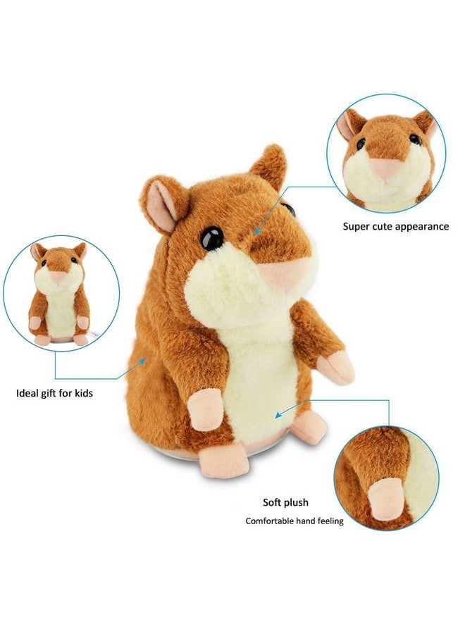 YOEGO Talking Hamster Repeats What You Say Interactive Stuffed Plush Animal Talking Toy,Perfect Toy Gifts for Boys Girls Age 3+ (Brown) - Image 5