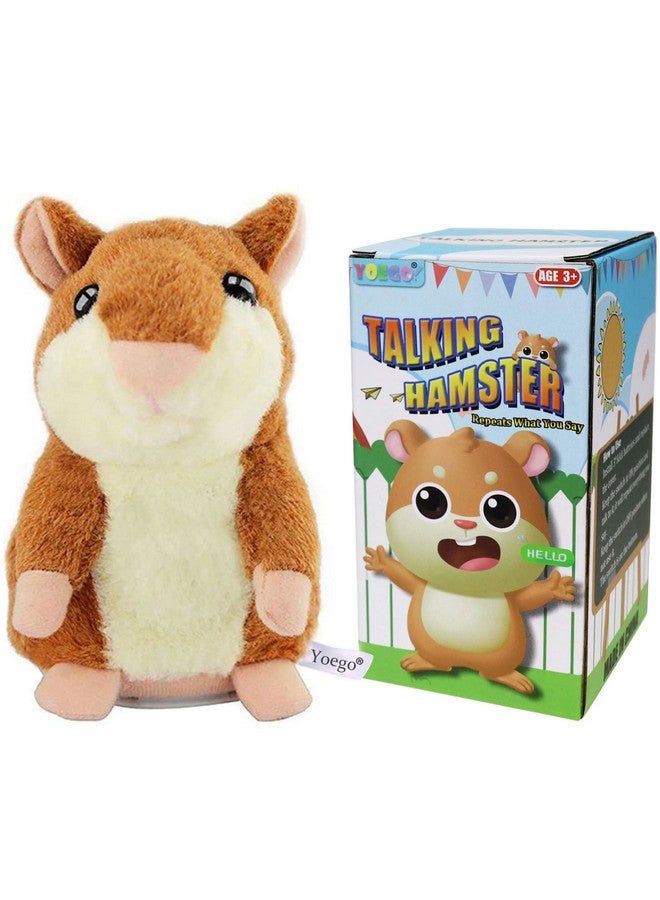 YOEGO Talking Hamster Repeats What You Say Interactive Stuffed Plush Animal Talking Toy,Perfect Toy Gifts for Boys Girls Age 3+ (Brown) - Image 1