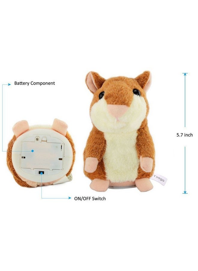 YOEGO Talking Hamster Repeats What You Say Interactive Stuffed Plush Animal Talking Toy,Perfect Toy Gifts for Boys Girls Age 3+ (Brown) - Image 4