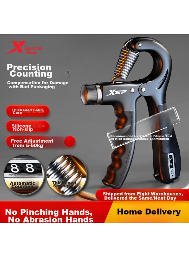 XTEP Xtep Adjustable Grip Strengthener With Counter, Hand Strength Training Device For Men, Women, And Children, Wrist And Finger Rehabilitation Ring, Home Fitness Equipment - Image 1