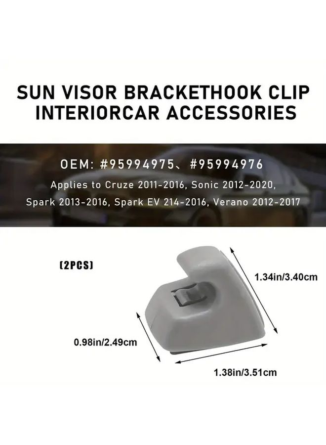 2pcs Durable Plastic Sun Visor Holder Clips Model 95994975 - Image 2