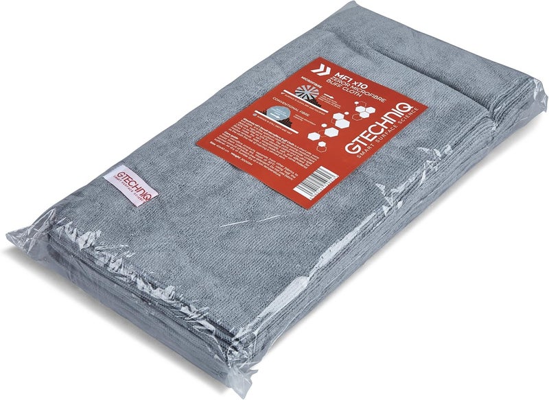 Gtechniq MF1 ZeroR Microfibre Buff Cloth - 10 Pack for Residue Removal and Shine Cleaning - Image 1