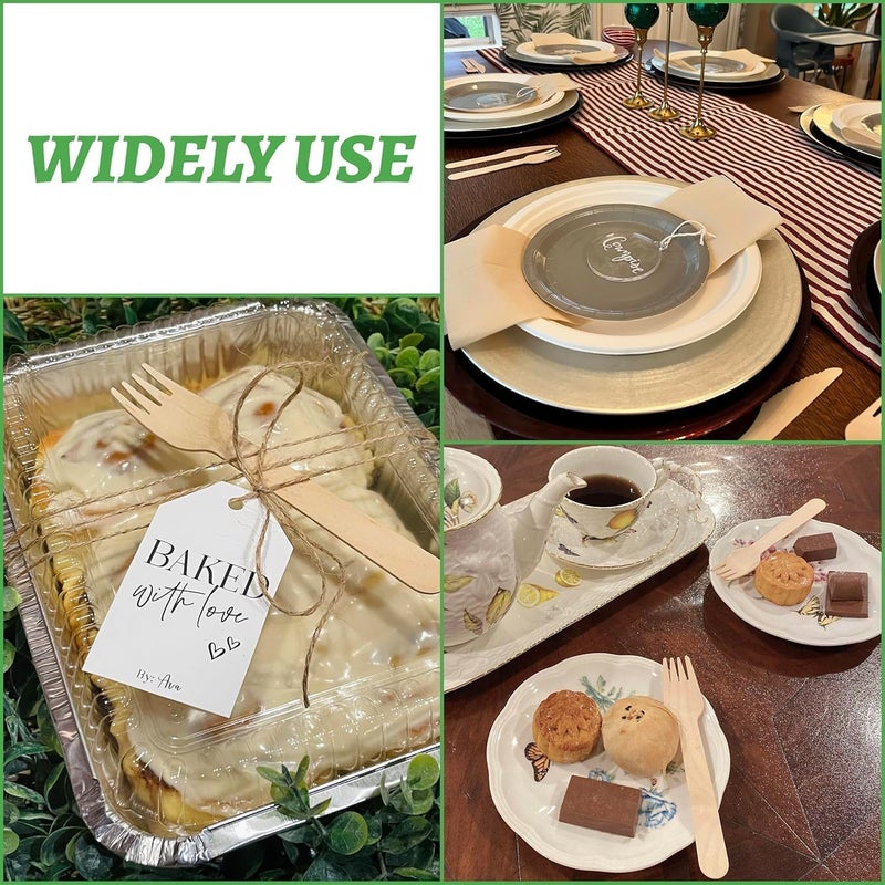 UREVO 100 Pack Disposable Wooden Forks - Eco-Friendly & Biodegradable, 160mm - Image 4