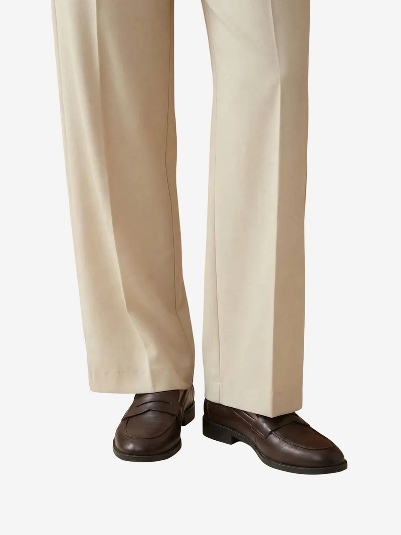 My Fashion Stone Natural MY FASHION High Waist Pleated Wide Leg Trousers for Women | Best Price UAE