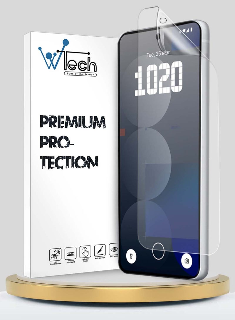 دبليو تيك Nothing Phone (3a) 5G / 3a Pro 2025 واقي شاشة رقيق ومرن بفيلم هيدروجيل ممتاز (MSHFMN) - شفاف - Image 1