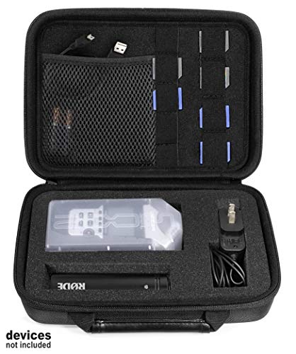 WGear Professional Portable Recorder Case with DIY foam inlay for ZOOM H1, H2N, H5, H4N, H6, F8, Q8 Handy Music Recorders, Charger, Mic Tripod Adapter and Accessories (Polyester Black) - Image 3