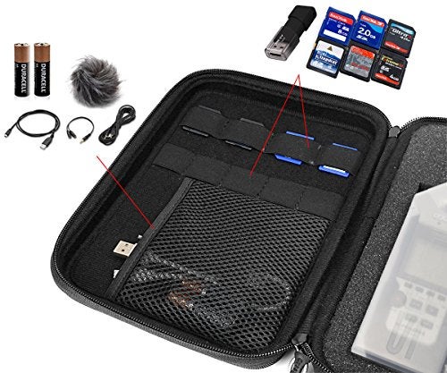 WGear Professional Portable Recorder Case with DIY foam inlay for ZOOM H1, H2N, H5, H4N, H6, F8, Q8 Handy Music Recorders, Charger, Mic Tripod Adapter and Accessories (Polyester Black) - Image 5