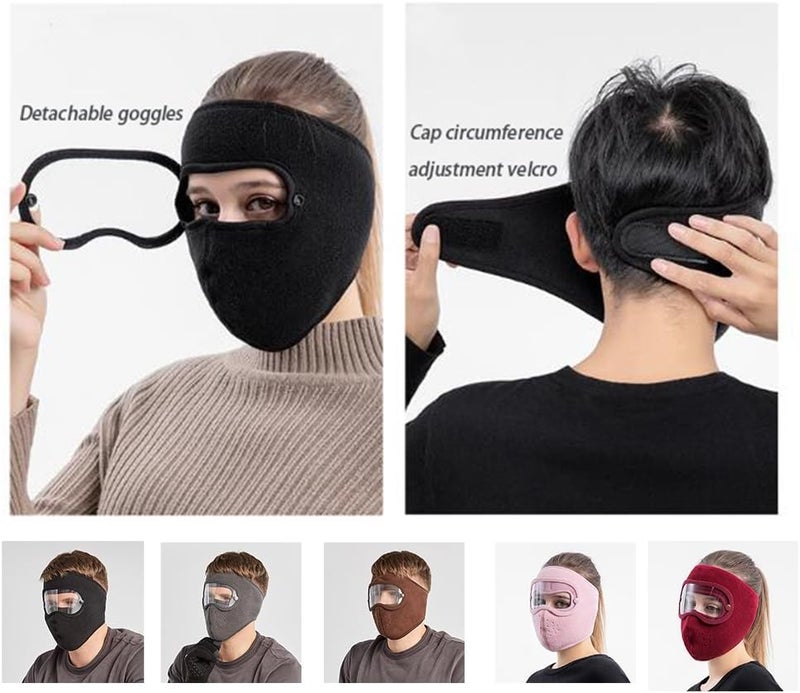 Autumn and winter warm mask, fleece cycling windproof high definition goggles, anti-fog mask, gray - Image 4