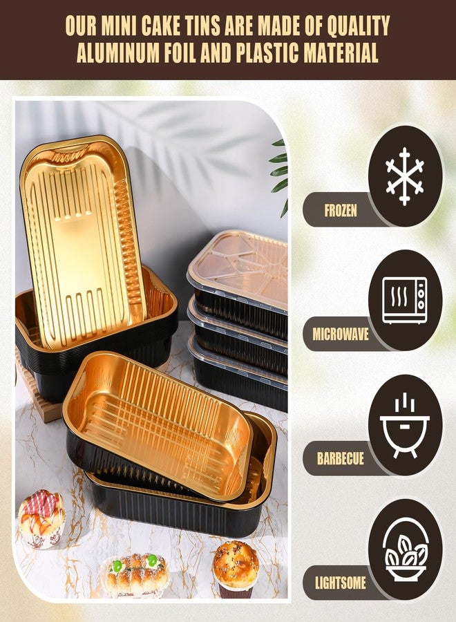 Baderke 20 Set 9x13 Heavy Duty Aluminum Pans with Lids Double Thick Aluminum Foil Baking Pan Food Container for Heating Cooking Meal Prep Storage Freezer and Takeout (Black Gold) - Image 3