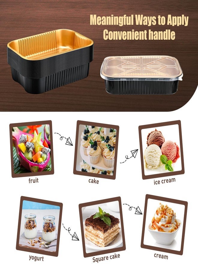 Baderke 20 Set 9x13 Heavy Duty Aluminum Pans with Lids Double Thick Aluminum Foil Baking Pan Food Container for Heating Cooking Meal Prep Storage Freezer and Takeout (Black Gold) - Image 5
