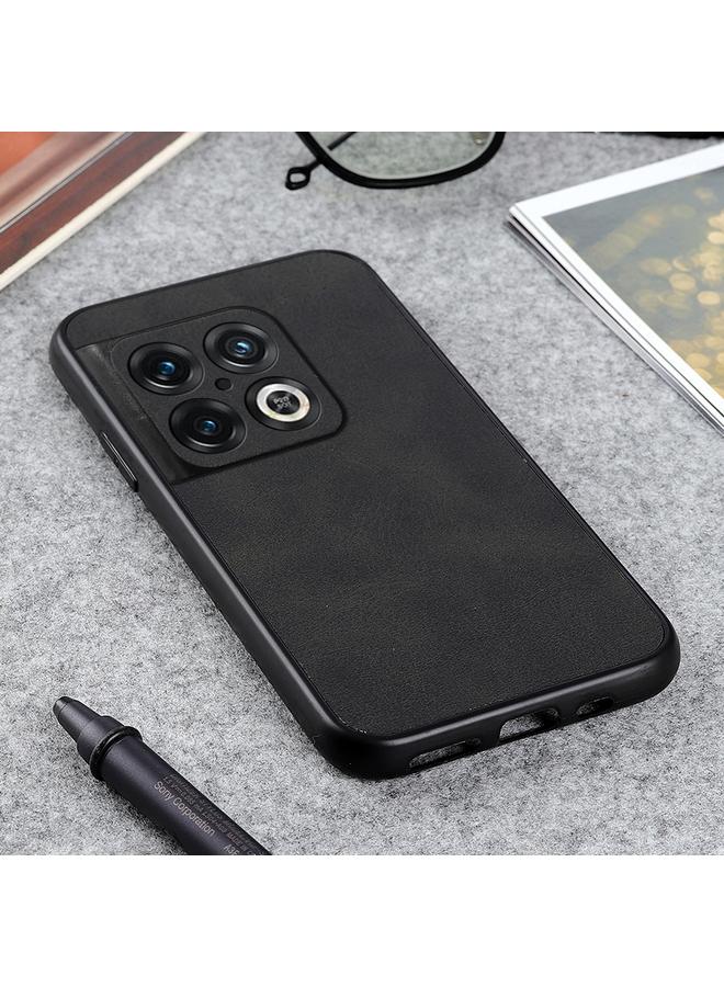 S-TOP Case For OnePlus 10 Pro Accurate Hole Two-color Calf Texture PU Phone Case - Image 3