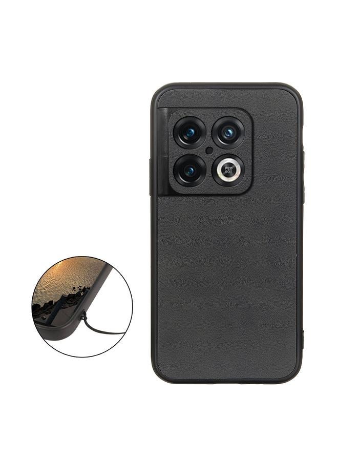 S-TOP Case For OnePlus 10 Pro Accurate Hole Two-color Calf Texture PU Phone Case - Image 2