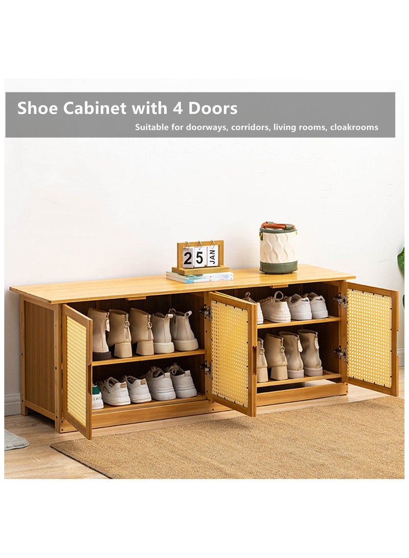 HXDream Shoe Cabinet,Shoe Storage Rack,Shoe cabinet with 4 doors,Suitable for doorways, corridors, living rooms, cloakrooms - Image 2