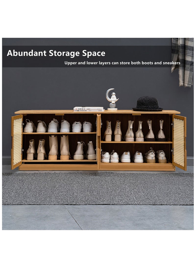 HXDream Shoe Cabinet,Shoe Storage Rack,Shoe cabinet with 4 doors,Suitable for doorways, corridors, living rooms, cloakrooms - Image 3