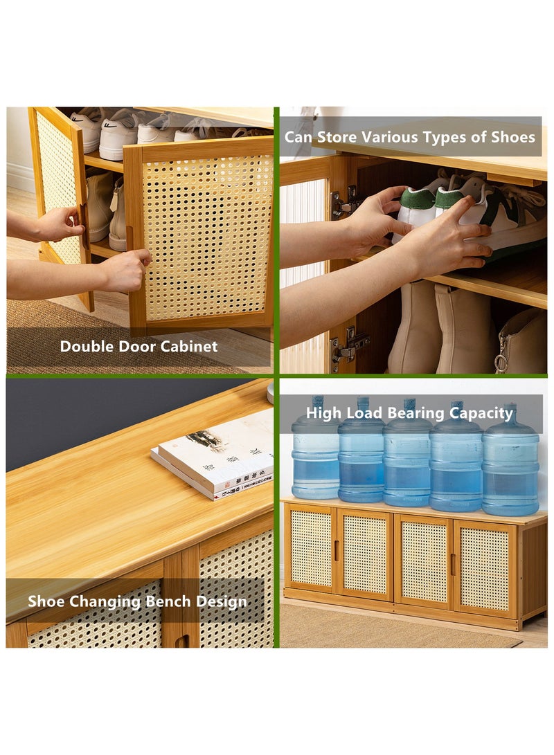 HXDream Shoe Cabinet,Shoe Storage Rack,Shoe cabinet with 4 doors,Suitable for doorways, corridors, living rooms, cloakrooms - Image 5