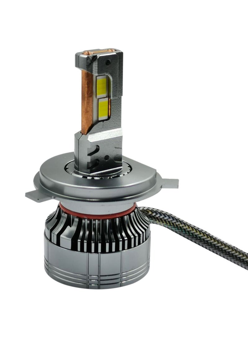 100Miles Car LED Head Light H4 75W 12000LM 6500K Car LED Headlight With Cooling Fan System - 100 Miles  - Image 3