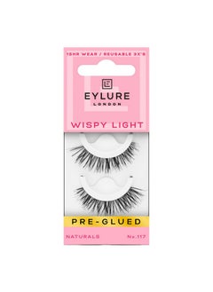 EYLURE Eylure Press On Pre-Glued False Eyelashes, Wispy Light Texture Lash, No.117, 1 Pair  - Image 1