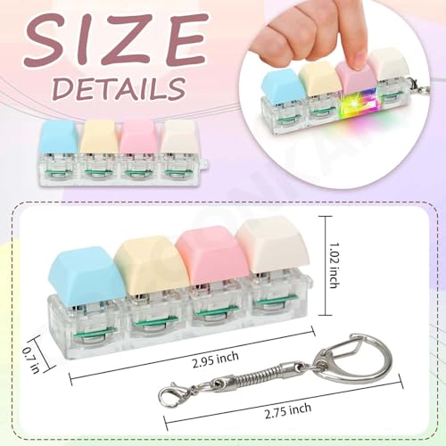 Cocoonkart 4 in 1 Keyboard Fidget Toys for Adults LED Light Keyboard Clicker with Keychain Fidget Sensory Fun Toys for Decompression - Image 2