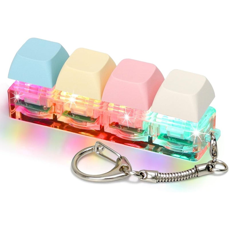 Cocoonkart 4 in 1 Keyboard Fidget Toys for Adults LED Light Keyboard Clicker with Keychain Fidget Sensory Fun Toys for Decompression - Image 1