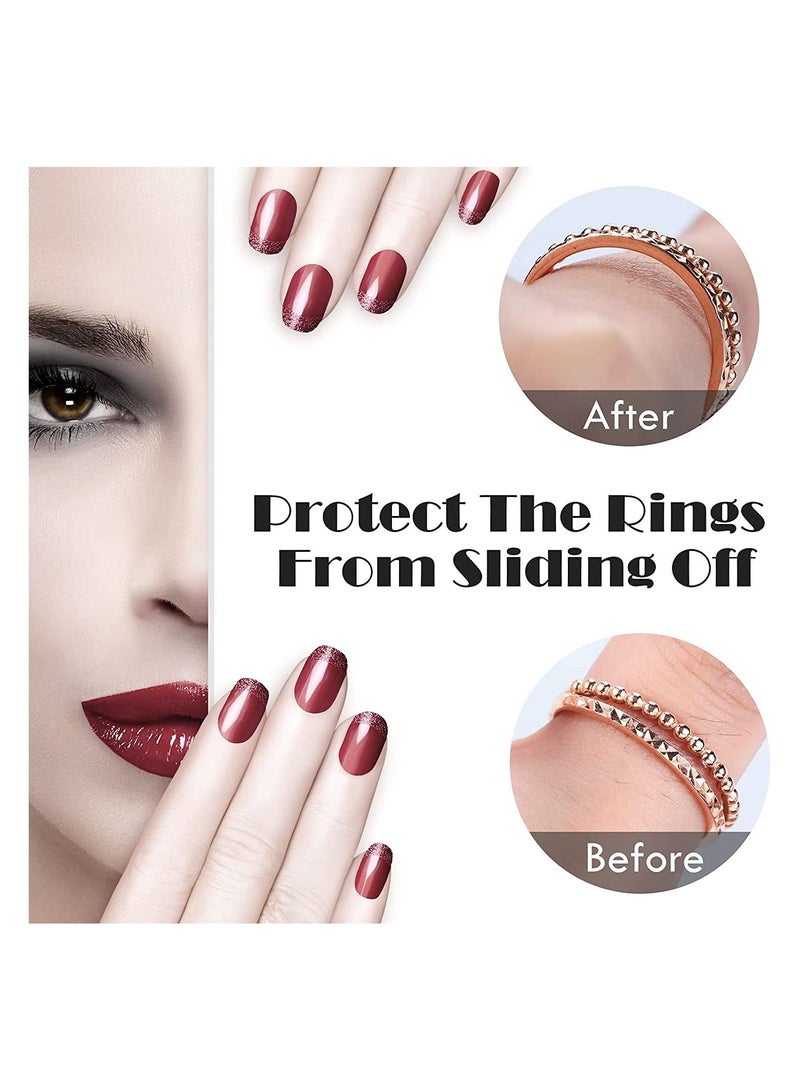 16 قطعة من أدوات ضبط حجم الخاتم غير المرئية مع قماش تلميع المجوهرات (شفاف ، ذهبي) - Image 5