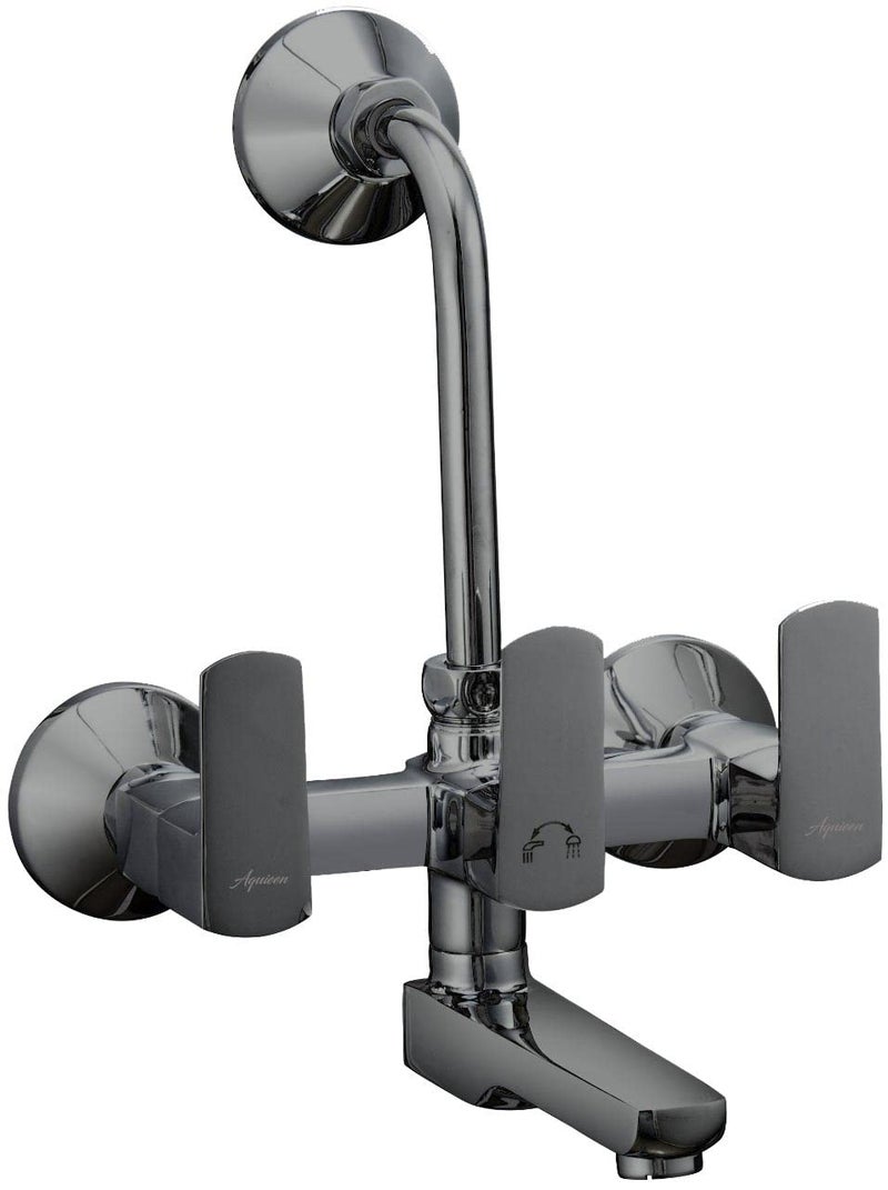 Aquieen Aquieen Telephonic Wall Mixer with Provision for Overhead Shower with LBend Connecting Legs Zura PVD Metallic Black - Image 1