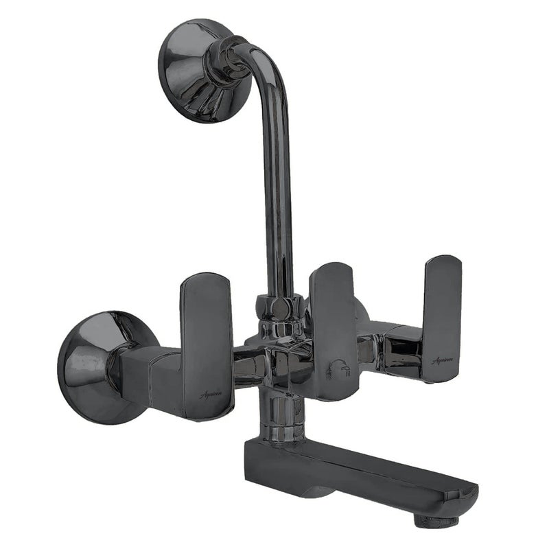Aquieen Aquieen Telephonic Wall Mixer with Provision for Overhead Shower with LBend Connecting Legs Zura PVD Metallic Black - Image 4