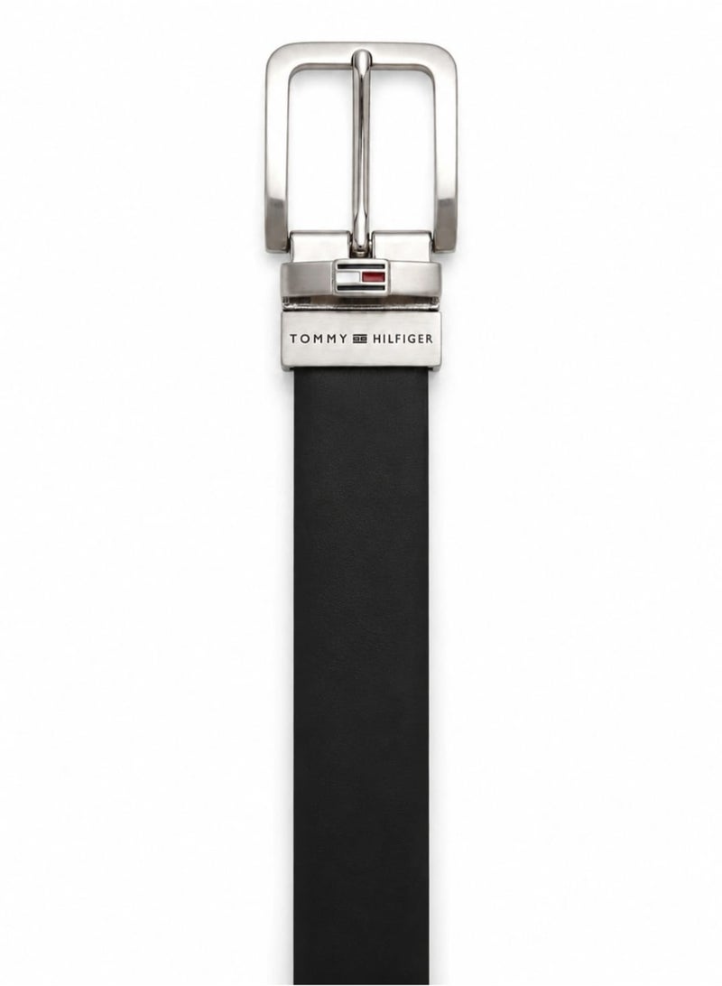Hilfiger Denim Tommy Hilfiger Men's Reversible Belt – Black & Brown Leather Belt with Silver-Tone Buckle Hilfiger Denim - Image 3