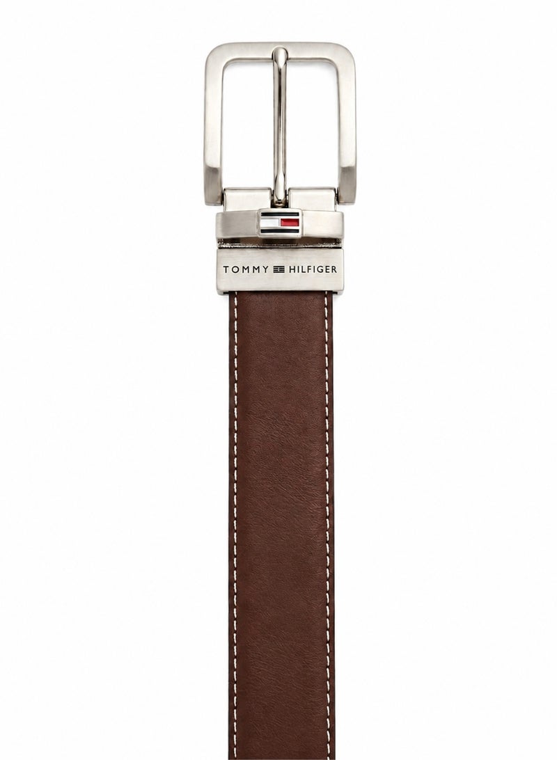 Hilfiger Denim Tommy Hilfiger Men's Reversible Belt – Black & Brown Leather Belt with Silver-Tone Buckle Hilfiger Denim - Image 2