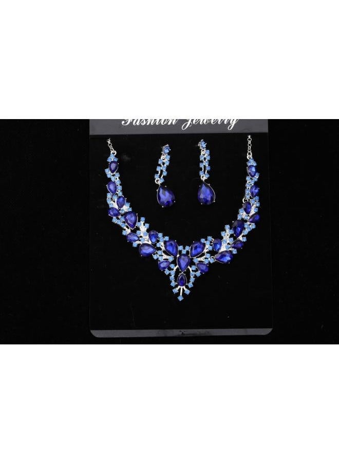 NIBEMINENT Beautiful Goddess Queen Bridal Wedding Jewelry Original Handmade High-end Necklace Earrings Two-piece Set 