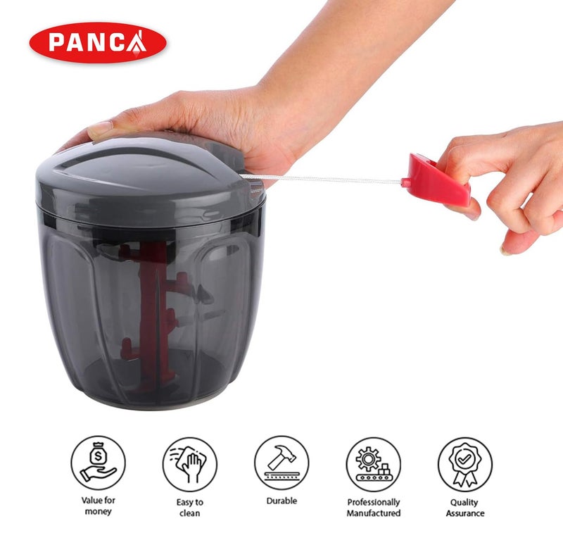 PANCA Plastic Kitchen Dori Handy Vegetable and Fruit Manual Onion Dry Fruit Salad Maker Vegetable Quick String Chopper Machine, Cutter – 3 Stainless Steel Blades, 900ml,(Color May Vary) - Image 2