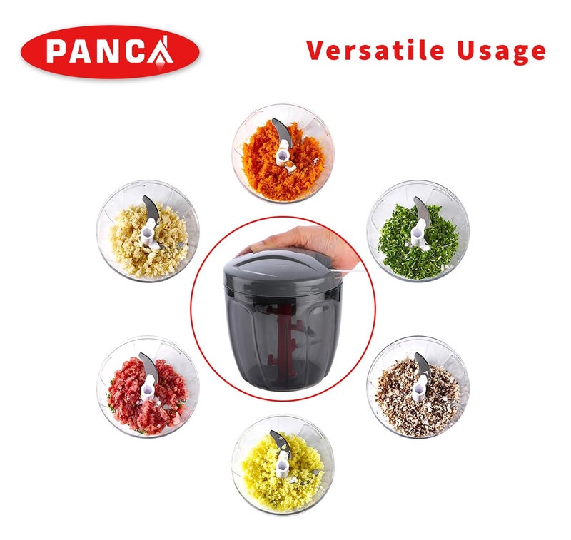 PANCA Plastic Kitchen Dori Handy Vegetable and Fruit Manual Onion Dry Fruit Salad Maker Vegetable Quick String Chopper Machine, Cutter – 3 Stainless Steel Blades, 900ml,(Color May Vary) - Image 3